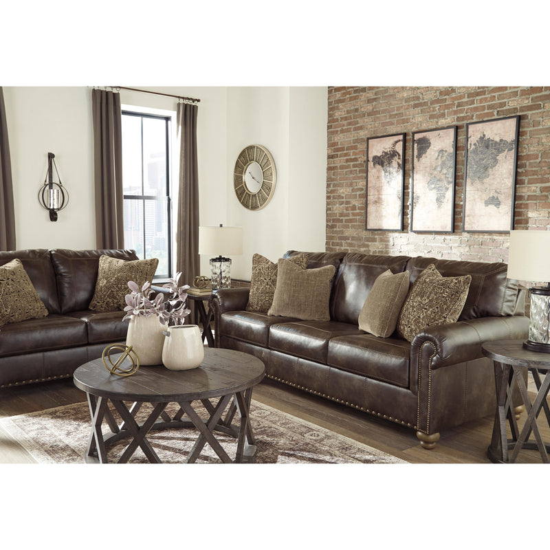 Signature Design by Ashley Nicorvo Stationary Leather Look Loveseat 8050535 IMAGE 5