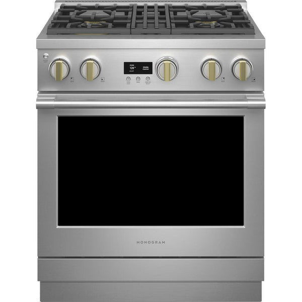 Monogram 30-inch Freestanding Dual-Fuel Range with True European Convection ZDP304NTSS IMAGE 1