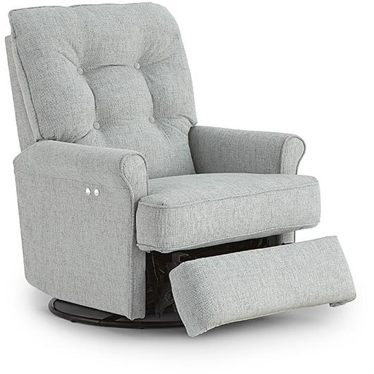 Best Home Furnishings Carissa Swivel Glider Fabric Recliner Carissa 1AP85 Swivel Glider Recliner - Blue IMAGE 3