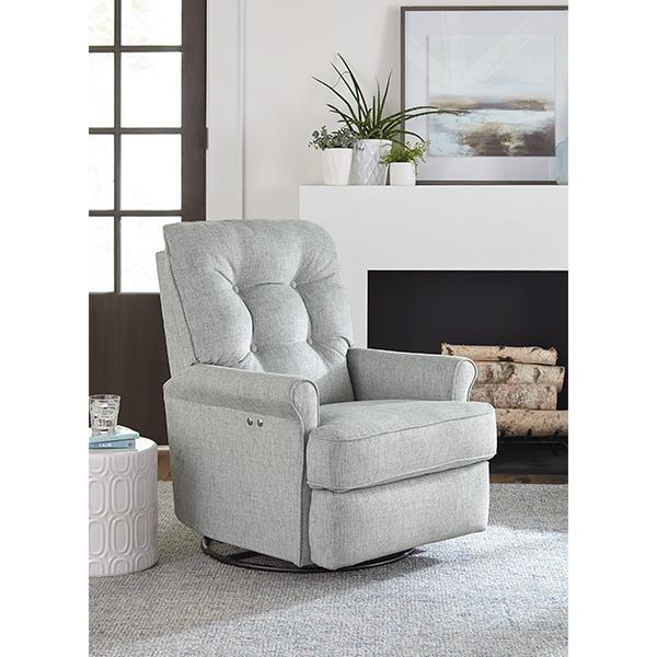 Best Home Furnishings Carissa Swivel Glider Fabric Recliner Carissa 1AP85 Swivel Glider Recliner - Blue IMAGE 5