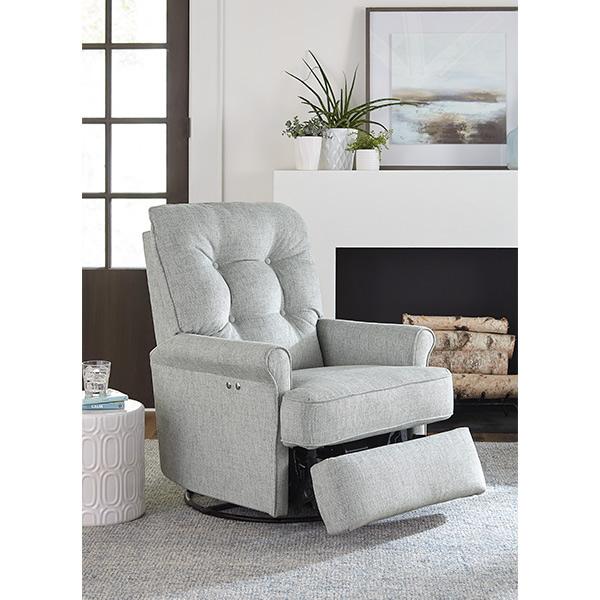 Best Home Furnishings Carissa Swivel Glider Fabric Recliner Carissa 1AP85 Swivel Glider Recliner - Blue IMAGE 6