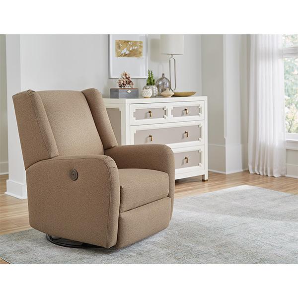 Best Home Furnishings Shaylyn Swivel Glider Fabric Recliner Shaylyn 1NP15 Swivel Glider Recliner - Sisal IMAGE 5