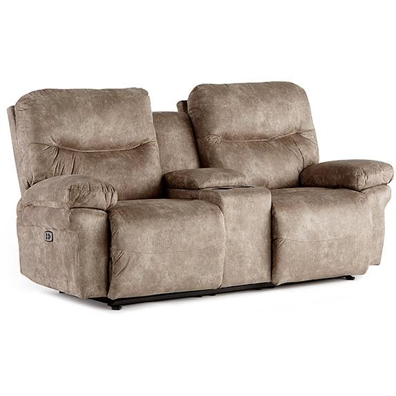 Best Home Furnishings Leya Reclining Fabric Loveseat Leya L670RY4 Reclinig Loveseat with Console - Paloma Grey IMAGE 1