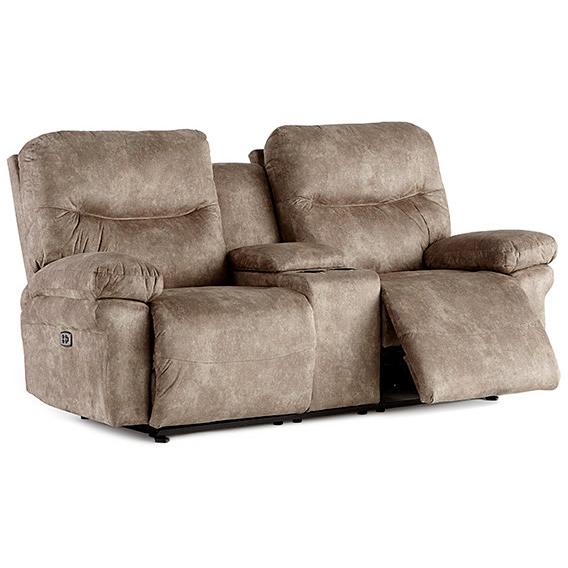 Best Home Furnishings Leya Reclining Fabric Loveseat Leya L670RY4 Reclinig Loveseat with Console - Paloma Grey IMAGE 2