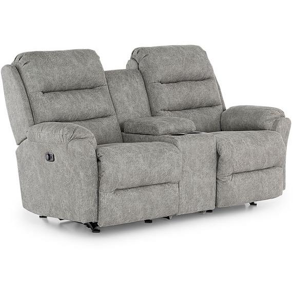 Best Home Furnishings Oren Reclining Fabric Loveseat Oren L675RY7 Reclinig Loveseat with Console - Dove IMAGE 1