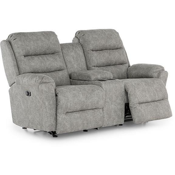 Best Home Furnishings Oren Reclining Fabric Loveseat Oren L675RY7 Reclinig Loveseat with Console - Dove IMAGE 2