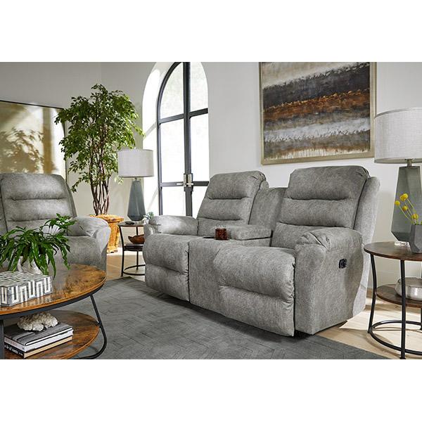 Best Home Furnishings Oren Reclining Fabric Loveseat Oren L675RY7 Reclinig Loveseat with Console - Dove IMAGE 5