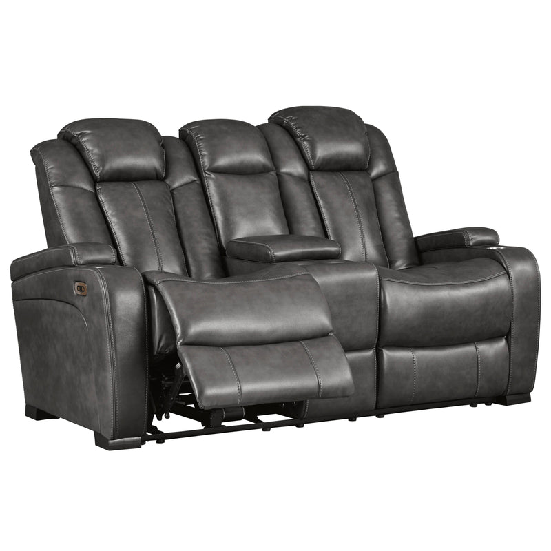 Signature Design by Ashley Turbulance Power Reclining Leather Look Loveseat 8500118C IMAGE 2