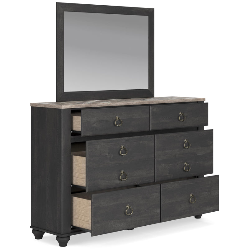 Signature Design by Ashley Nanforth 6-Drawer Dresser with Mirror B3670-31/B3670-36 IMAGE 2