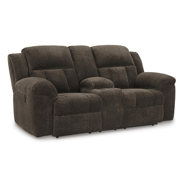 Signature Design by Ashley Frohn Reclining Fabric Loveseat with Console 3740794C IMAGE 1